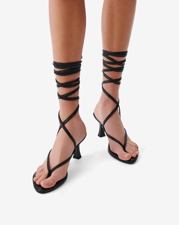 SANDALES À TALONS EN CUIR HERA